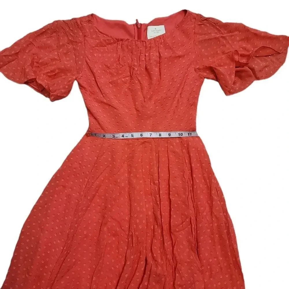 KATE Spade Silk Chiffon Clipped Polka-dot Dress